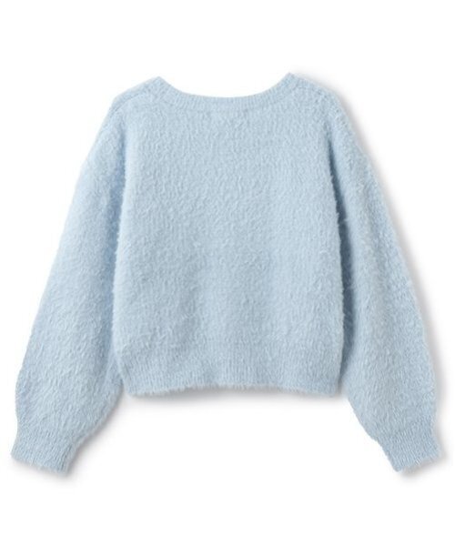 LOVETOXIC（ラブトキシック）の「ブローチつきシャギーニット（ニット/セーター・キッズ・サックスブルー/ピンク/オフホワイト・L/M/S）」の14枚目の写真