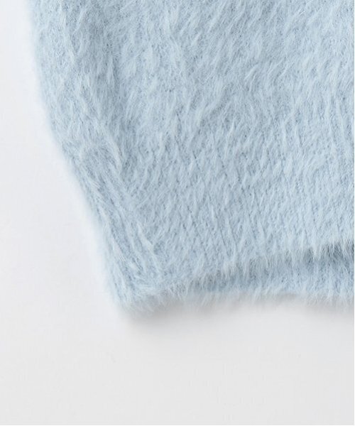 LOVETOXIC（ラブトキシック）の「ブローチつきシャギーニット（ニット/セーター・キッズ・サックスブルー/ピンク/オフホワイト・L/M/S）」の5枚目の写真