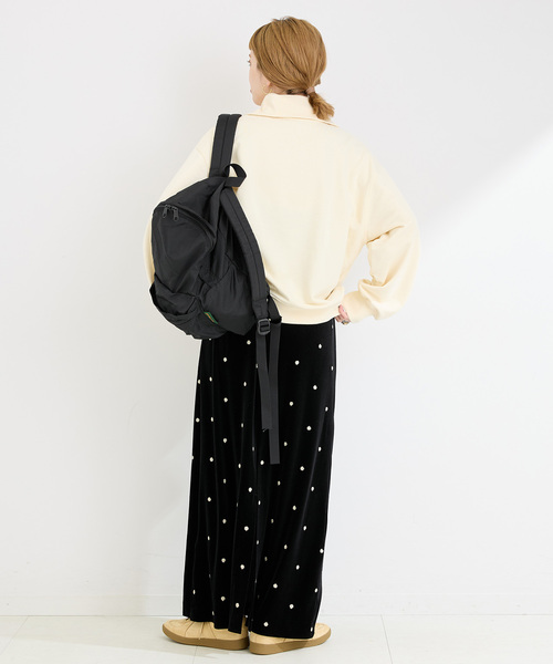 B.C STOCK（ベーセーストック）の「裏毛 ハーフZIP プルオーバー（スウェット・レディース・ブラック/ブラウン/アイボリー・FREE）」の13枚目の写真