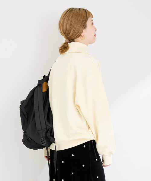 B.C STOCK（ベーセーストック）の「裏毛 ハーフZIP プルオーバー（スウェット・レディース・ブラック/ブラウン/アイボリー・FREE）」の15枚目の写真