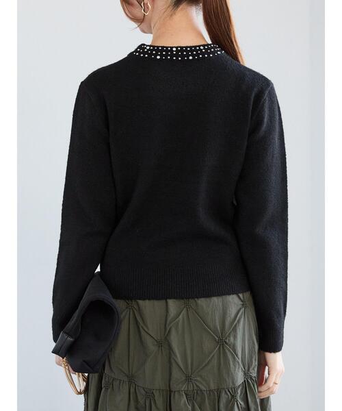 Te chichi（テチチ）の「スパークルビジューニットプルオーバー（ニット/セーター・レディース・ブラック/オフホワイト・F）」の16枚目の写真