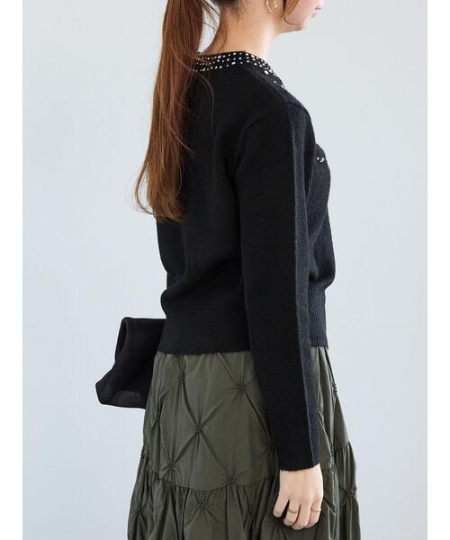 Te chichi（テチチ）の「スパークルビジューニットプルオーバー（ニット/セーター・レディース・ブラック/オフホワイト・F）」の17枚目の写真