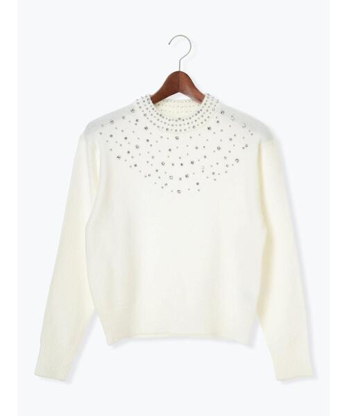 Te chichi（テチチ）の「スパークルビジューニットプルオーバー（ニット/セーター・レディース・ブラック/オフホワイト・F）」の20枚目の写真