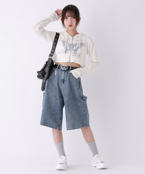 repipi armario(レピピ アルマリオ)の「ペインターハーフパンツ(デニムパンツ・キッズ・ブラック/ブルー系その他/ブルー系その他2・LARGE/SMALL/MEDIUM)」の4枚目の写真