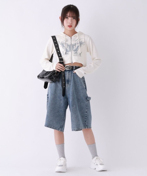 repipi armario(レピピ アルマリオ)の「ペインターハーフパンツ(デニムパンツ・キッズ・ブラック/ブルー系その他/ブルー系その他2・LARGE/SMALL/MEDIUM)」の5枚目の写真