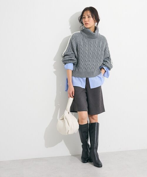 ELENCARE DUE（エレンカーレデュエ）の「・ELENCARE DUE スエードポンチハーフパンツ（その他パンツ・レディース・グレイッシュベージュ/チャコールグレー/グレー・FREE）」の12枚目の写真