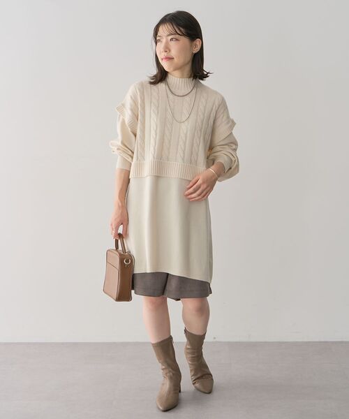 ELENCARE DUE（エレンカーレデュエ）の「・ELENCARE DUE スエードポンチハーフパンツ（その他パンツ・レディース・グレイッシュベージュ/チャコールグレー/グレー・FREE）」の13枚目の写真