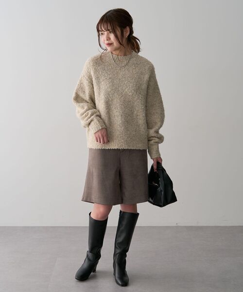 ELENCARE DUE（エレンカーレデュエ）の「・ELENCARE DUE スエードポンチハーフパンツ（その他パンツ・レディース・グレイッシュベージュ/チャコールグレー/グレー・FREE）」の14枚目の写真