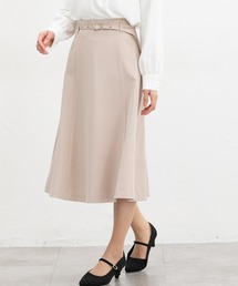 Honeys | 【ストレッチ・ウォッシャブル・イージーケア】セレモニー対応ベルト付フレアスカート(スカート)