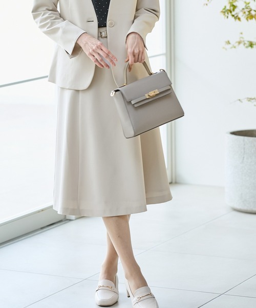 Honeys(ハニーズ)の「【ストレッチ・ウォッシャブル・イージーケア】セレモニー対応ベルト付フレアスカート(スカート・レディース・ブラック/ベージュ/ネイビー/杢グレー/グレイッシュベージュ・LL/3L/S/M/L)」の4枚目の写真