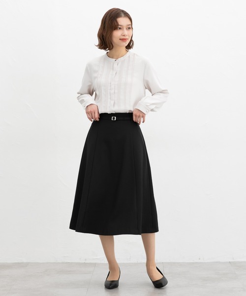 Honeys(ハニーズ)の「【ストレッチ・ウォッシャブル・イージーケア】セレモニー対応ベルト付フレアスカート(スカート・レディース・ブラック/ベージュ/ネイビー/杢グレー/グレイッシュベージュ・LL/3L/S/M/L)」の8枚目の写真