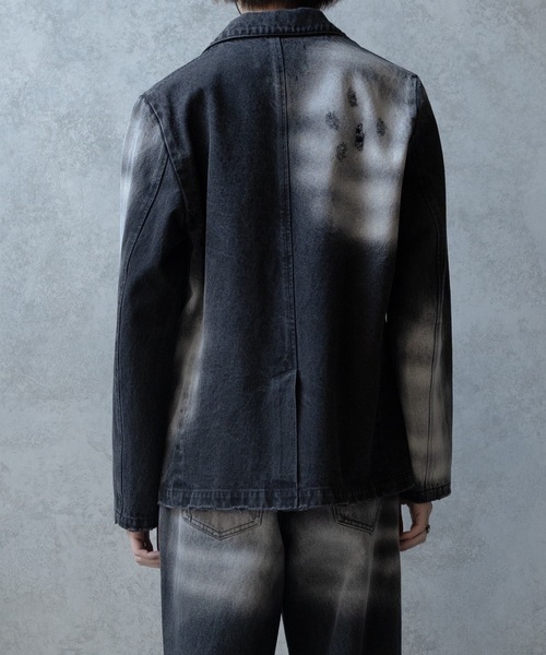 PHILTHEORY(フィルセオリー)の「Bleach & paint gimmick tailored jacket/ブリーチ&ペイントギミックテーラードジャケット(テーラードジャケット・メンズ・ブラック系/ブラック・3/2/1)」の19枚目の写真
