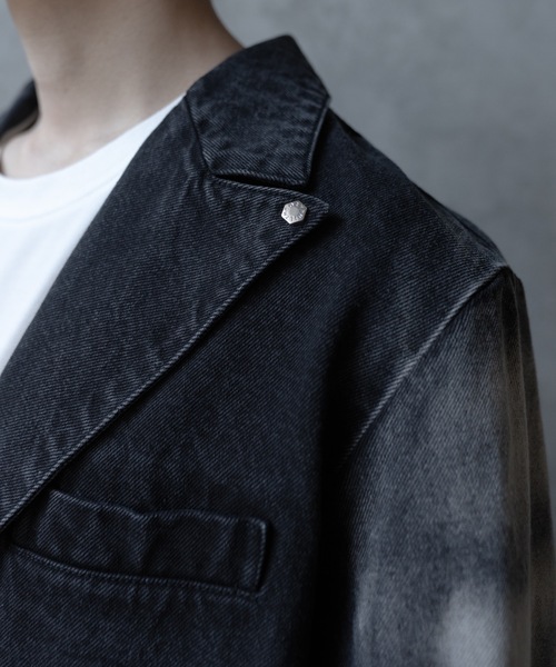 PHILTHEORY(フィルセオリー)の「Bleach & paint gimmick tailored jacket/ブリーチ&ペイントギミックテーラードジャケット(テーラードジャケット・メンズ・ブラック系/ブラック・3/2/1)」の20枚目の写真