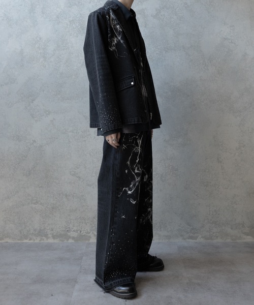 PHILTHEORY(フィルセオリー)の「Bleach & paint gimmick tailored jacket/ブリーチ&ペイントギミックテーラードジャケット(テーラードジャケット・メンズ・ブラック系/ブラック・3/2/1)」の11枚目の写真