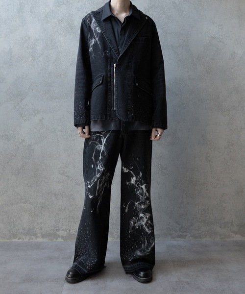 PHILTHEORY(フィルセオリー)の「Bleach & paint gimmick tailored jacket/ブリーチ&ペイントギミックテーラードジャケット(テーラードジャケット・メンズ・ブラック系/ブラック・3/2/1)」の13枚目の写真