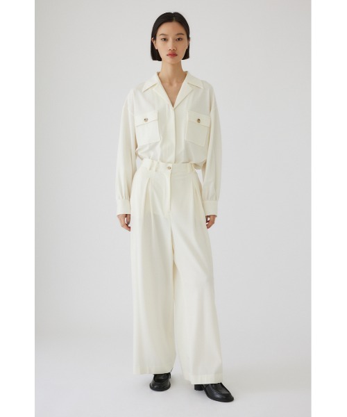 RIM.ARK(リムアーク)の「Relax jersey tuck PT リラックスジャージータックパンツ(スラックス・レディース・ネイビー/ブラック/ホワイト・38/36)」の4枚目の写真