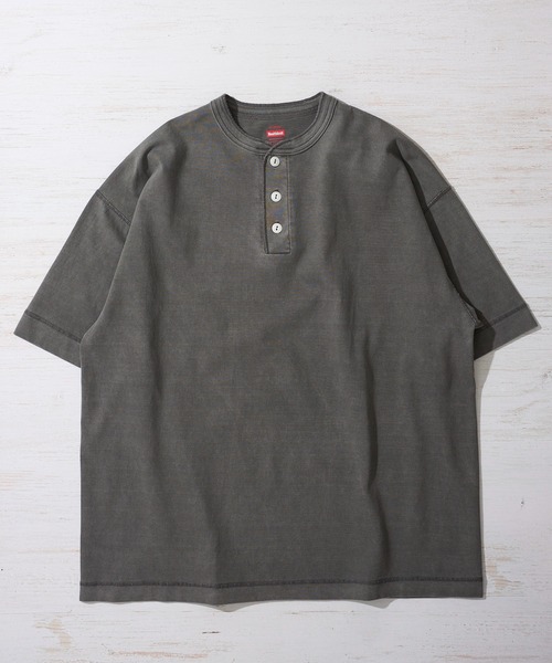 Healthknit(ヘルスニット)の「【Healthknit】Henleyneck S/S Tee Sulfur dye / 硫化染め ヘンリーネック Tシャツ(Tシャツ/カットソー・メンズ・ブラック/ライトグレー・MEDIUM/LARGE/X-LARGE)」の5枚目の写真