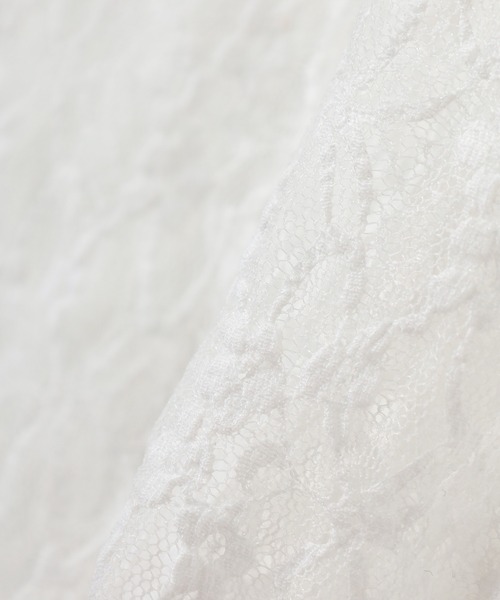 Honeys（ハニーズ）の「総レーストップス（Tシャツ/カットソー・レディース・ホワイト/ブラック/アイボリー/ピンク・L/M/S）」の17枚目の写真