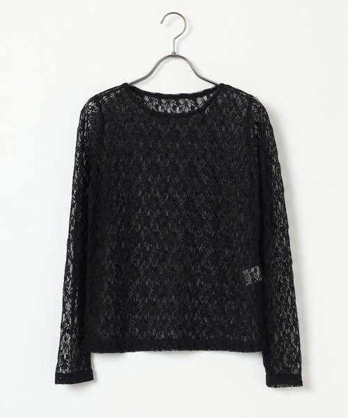 Honeys（ハニーズ）の「総レーストップス（Tシャツ/カットソー・レディース・ホワイト/ブラック/アイボリー/ピンク・L/M/S）」の18枚目の写真