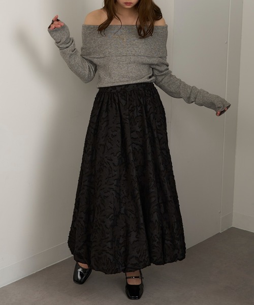 MAGASIN DE MODE Chou Chou(マガジンデモードシュシュ)の「【MAGASIN DE MODE Chou Chou】フリンジジャガードバルーンスカート XNN※(スカート・レディース・アイボリー/ブラック・FREE)」の13枚目の写真