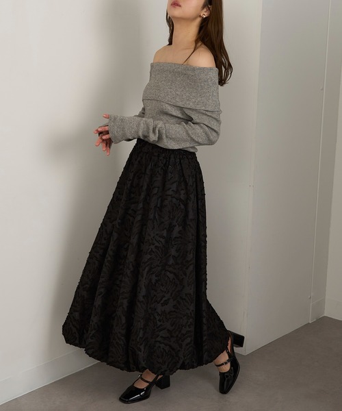 MAGASIN DE MODE Chou Chou(マガジンデモードシュシュ)の「【MAGASIN DE MODE Chou Chou】フリンジジャガードバルーンスカート XNN※(スカート・レディース・アイボリー/ブラック・FREE)」の15枚目の写真