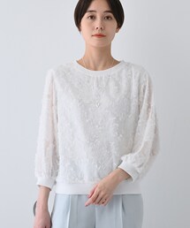 INDIVI（インディヴィ）の「【トレンド／華やか】フリンジカットジャカードトップス（シャツ/ブラウス）」