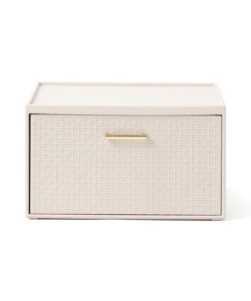 エンボス スタッキングドロワー M アイボリー（収納グッズ