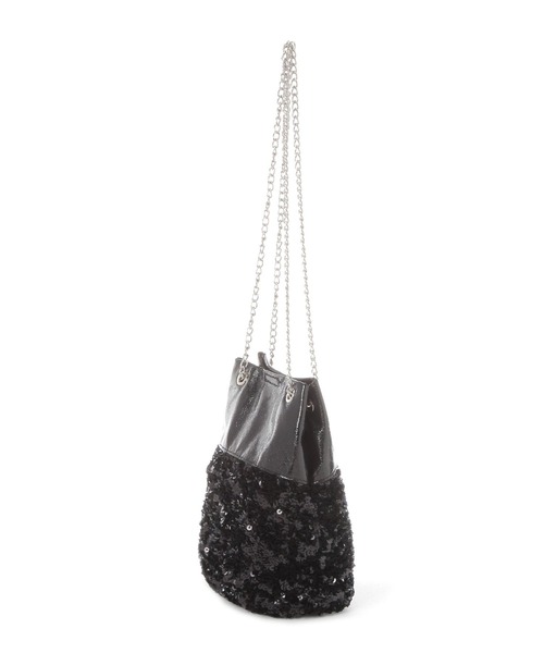 LAKOLE（ラコレ）の「スパンコールコンビ巾着バッグ / 290108（ショルダーバッグ・レディース・その他1/ブラック・FREE）」の3枚目の写真