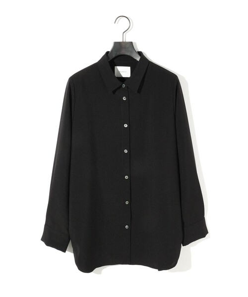MIDIUMISOLID（ミディウミソリッド）の「MIDIUMISOLID for Ladies ベーシックロングシャツ（シャツ/ブラウス・レディース・ライトベージュ/ブラック・FREE）」の2枚目の写真