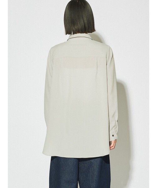 MIDIUMISOLID（ミディウミソリッド）の「MIDIUMISOLID for Ladies ベーシックロングシャツ（シャツ/ブラウス・レディース・ライトベージュ/ブラック・FREE）」の8枚目の写真