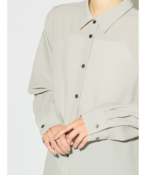 MIDIUMISOLID（ミディウミソリッド）の「MIDIUMISOLID for Ladies ベーシックロングシャツ（シャツ/ブラウス・レディース・ライトベージュ/ブラック・FREE）」の9枚目の写真