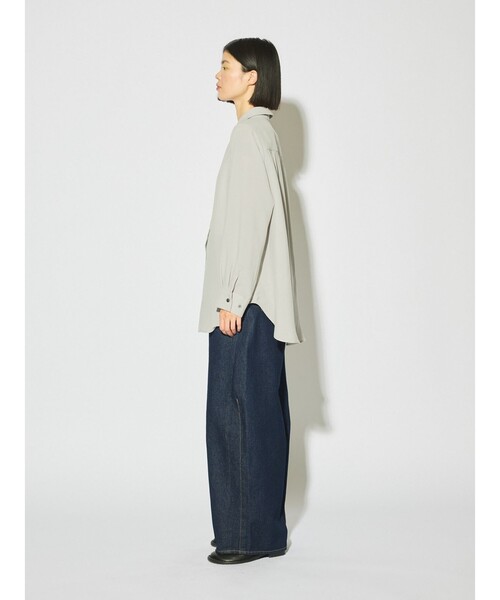 MIDIUMISOLID（ミディウミソリッド）の「MIDIUMISOLID for Ladies ベーシックロングシャツ（シャツ/ブラウス・レディース・ライトベージュ/ブラック・FREE）」の12枚目の写真