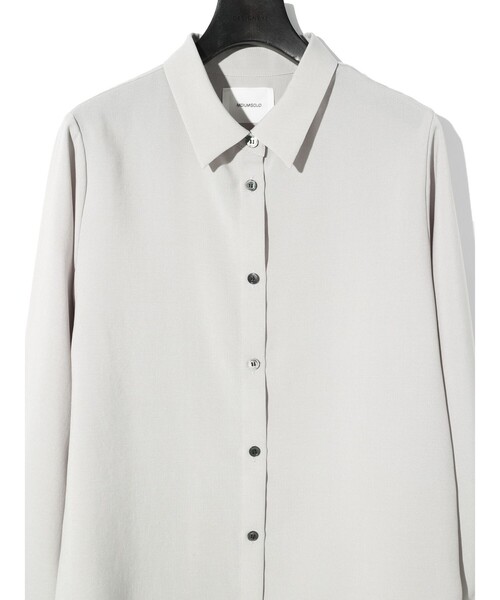 MIDIUMISOLID（ミディウミソリッド）の「MIDIUMISOLID for Ladies ベーシックロングシャツ（シャツ/ブラウス・レディース・ライトベージュ/ブラック・FREE）」の14枚目の写真