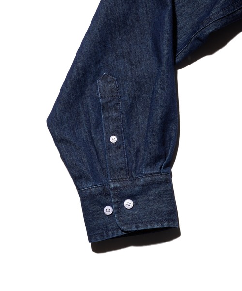 FIRST DOWN（ファーストダウン）の「7.4オンス デニム シャツ（シャツ/ブラウス・メンズ・ライトインディゴブルー/ブラック/インディゴブルー・XL/M/L）」の22枚目の写真
