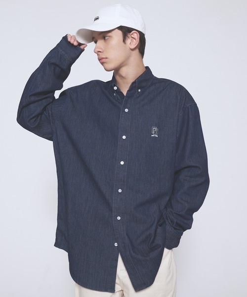 FIRST DOWN（ファーストダウン）の「7.4オンス デニム シャツ（シャツ/ブラウス・メンズ・ライトインディゴブルー/ブラック/インディゴブルー・XL/M/L）」の6枚目の写真