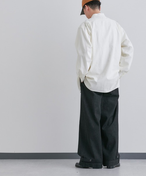 NANO universe（ナノユニバース）の「「Te Ni Wo Ha」nano・universe×片岡 健太(sumika)別注/11s綿麻バンドカラーシャツ（シャツ/ブラウス・メンズ・ホワイト/ネイビー・S/M/L/XL/XXL）」の15枚目の写真