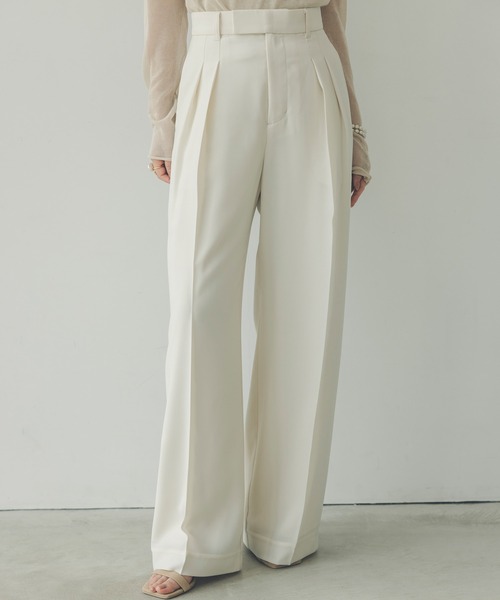 anuans(アニュアンス)の「ツータックワイドパンツ(その他パンツ・レディース・ミント/ピンク/グレー/ブラック/ストライプ/ホワイト系その他・SMALL/X-SMALL/MEDIUM)」の17枚目の写真