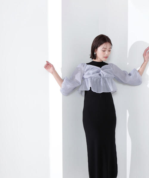 NATURAL BEAUTY BASIC（ナチュラルビューティーベーシック）の「◇シアーブラウス＆ニットワンピース（ワンピース・レディース・ブラウン系その他/ブラック系その他・MEDIUM/P/S）」の14枚目の写真