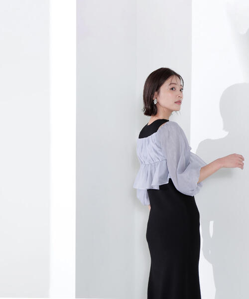 NATURAL BEAUTY BASIC（ナチュラルビューティーベーシック）の「◇シアーブラウス＆ニットワンピース（ワンピース・レディース・ブラウン系その他/ブラック系その他・MEDIUM/P/S）」の17枚目の写真