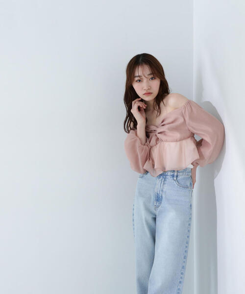 NATURAL BEAUTY BASIC（ナチュラルビューティーベーシック）の「◇シアーブラウス＆ニットワンピース（ワンピース・レディース・ブラウン系その他/ブラック系その他・MEDIUM/P/S）」の8枚目の写真