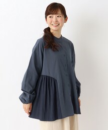 【ワンズテラスオリジナル】異素材切替デザインブラウス