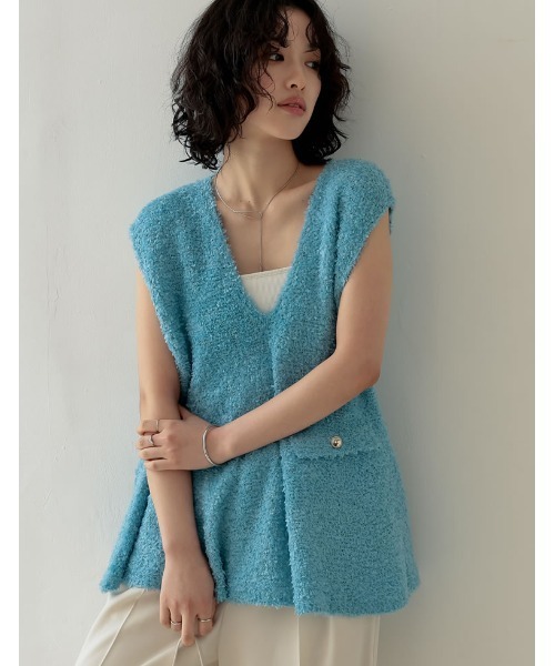 Re:EDIT（リエディ）の「[2025SS COLLECTION]リボンヤーンVネック