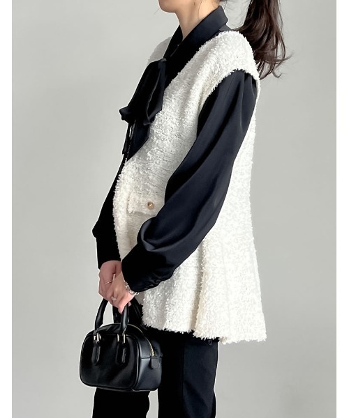 Re:EDIT（リエディ）の「[2025SS COLLECTION]リボンヤーンVネック