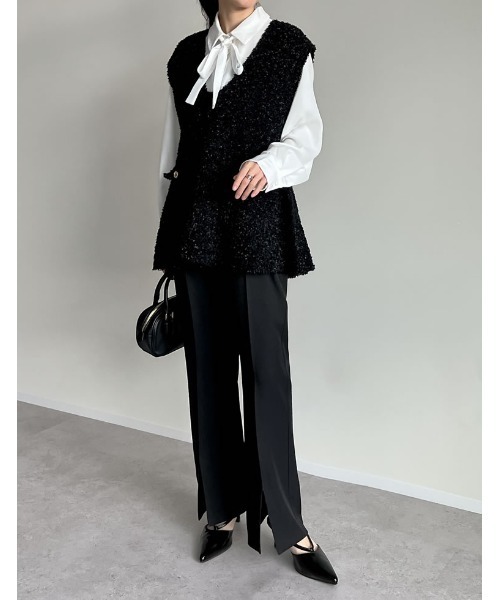 Re:EDIT（リエディ）の「[2025SS COLLECTION]リボンヤーンVネック