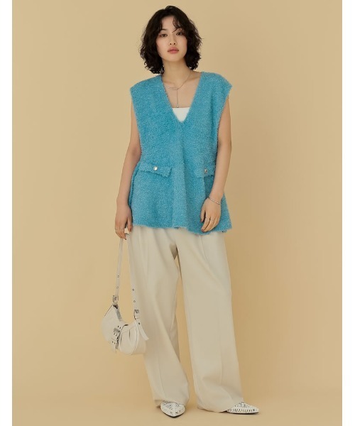 Re:EDIT（リエディ）の「[2025SS COLLECTION]リボンヤーンVネック