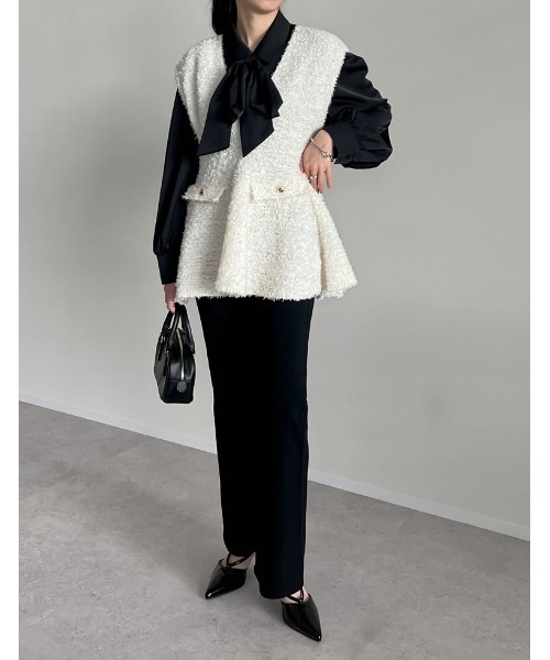 Re:EDIT（リエディ）の「[2025SS COLLECTION]リボンヤーンVネック