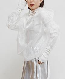 GLITTER SHEER STRIPE ANORAK HOODIE