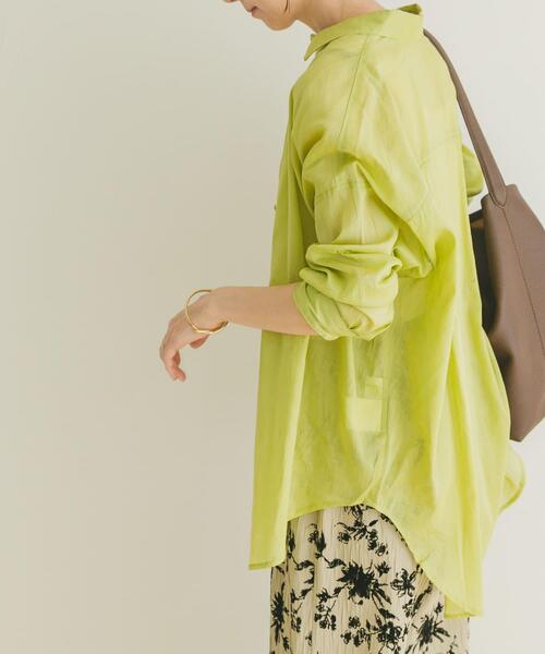 ITEMS URBANRESEARCH（アイテムズ アーバンリサーチ）の「リネンコットンビッグシャツ（シャツ/ブラウス・レディース・オフホワイト/グレー系その他/ネイビー/グリーン系その他・FREE）」の8枚目の写真