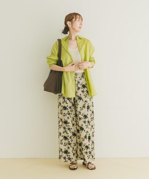 ITEMS URBANRESEARCH（アイテムズ アーバンリサーチ）の「リネンコットンビッグシャツ（シャツ/ブラウス・レディース・オフホワイト/グレー系その他/ネイビー/グリーン系その他・FREE）」の10枚目の写真