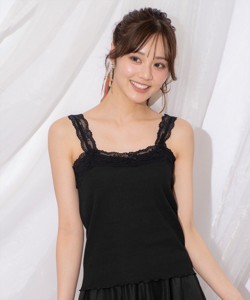 WILLSELECTION（ウィルセレクション）の「レーステレコキャミソール（キャミソール・レディース・ブラック/オフホワイト・FREE）」の15枚目の写真